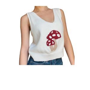 Hollister Mushroom Vest, Tank, Top, Sweater. Small. White